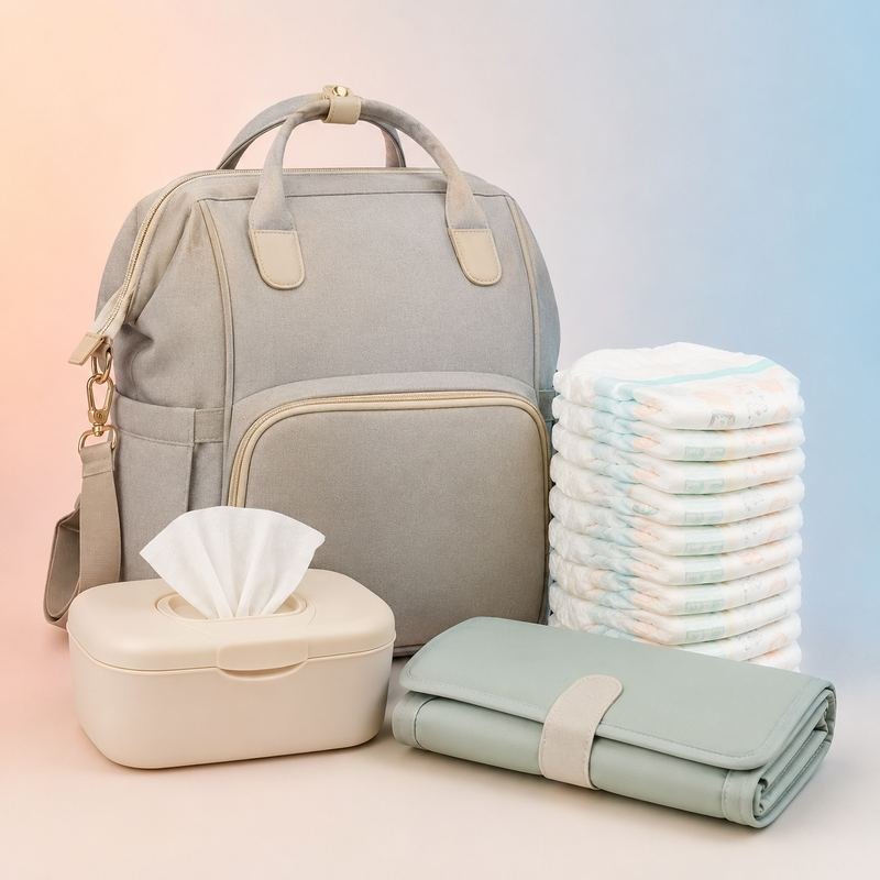 RUVALINO Diaper Bag Backpack (Gray)