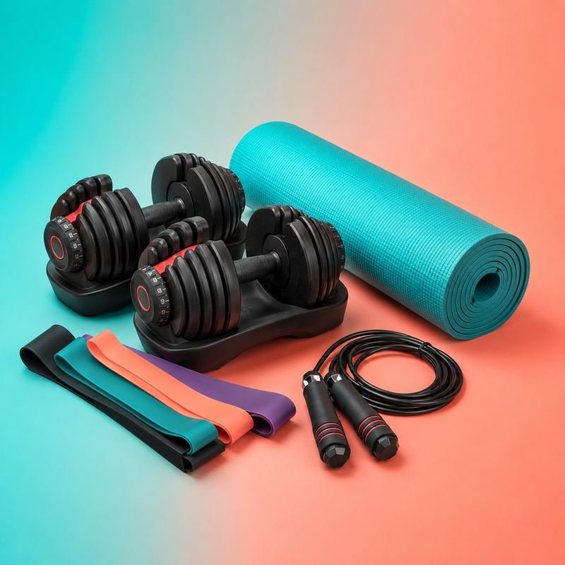 FLYBIRD Adjustable Dumbbells (Set of 2, 5-in-1)