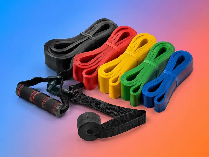 Resistance bands set with handles for a home workout